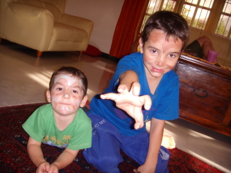 Déguisement du week-end pour fêter la rentrée de Baptiste !! 