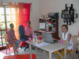 Mes 3 éléves en cours de blog